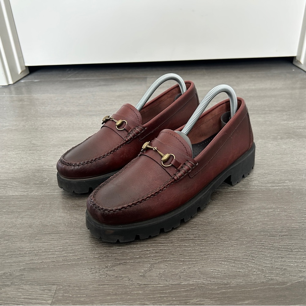 ❌ SOLD ❌ G.H.BASS • LIANNA BIT SUPER LUG LOAFER • Burnished Wine Leather - Sz 9M
